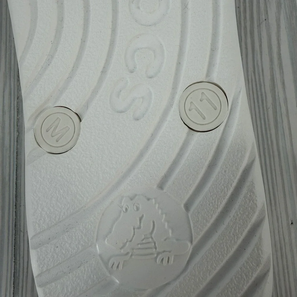 Crocs Flip White Mens 11 Lightweight Comfort Sandals 210089-100 New